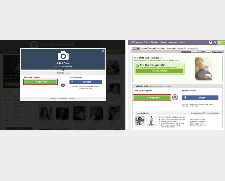 Asiandating.com’s upload photo feature